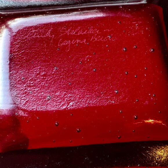 Handcrafted Dichroic Glass Dish With Gold Accents By Cindy Stalnaker of Laguna - Picture 6 of 8